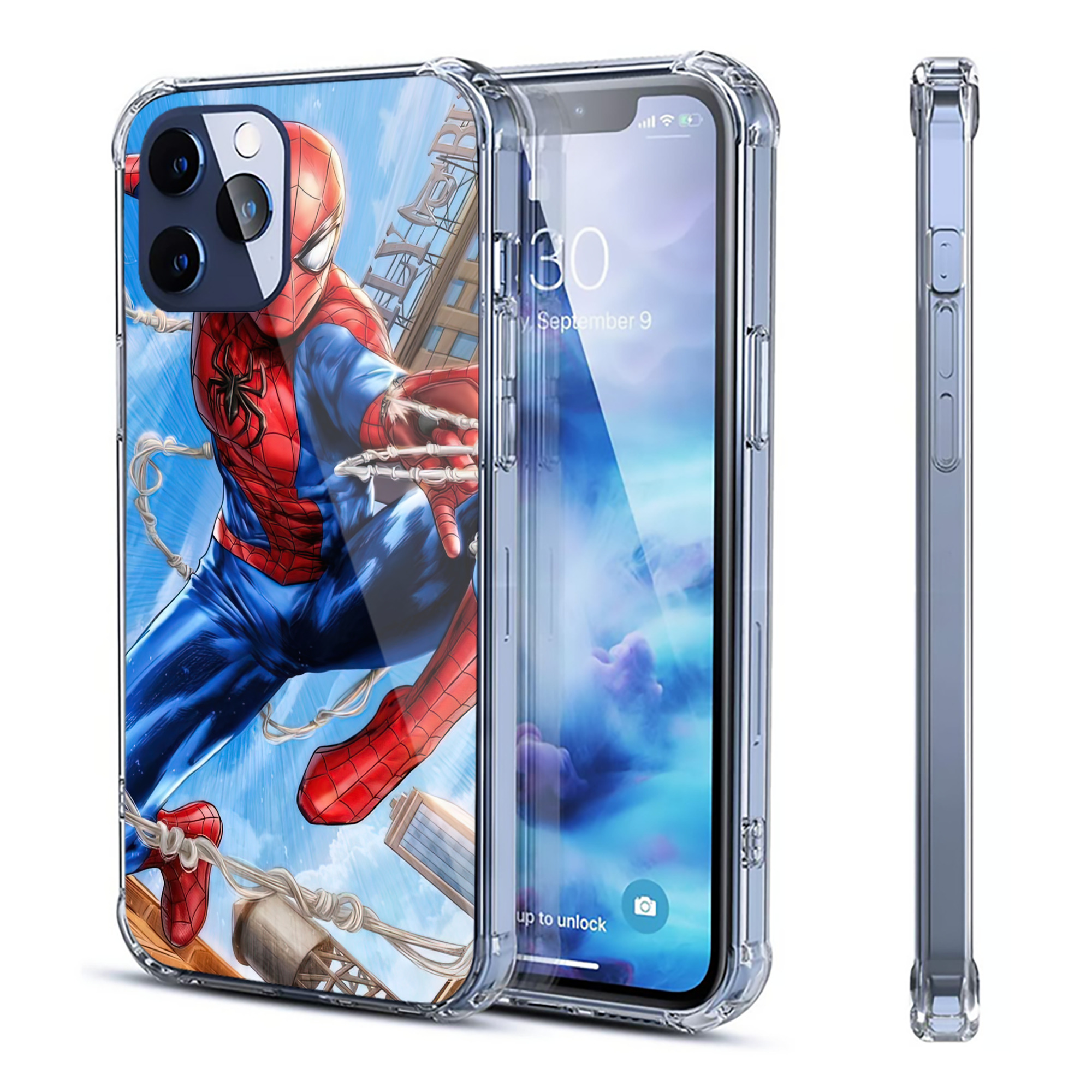 （画像用） Spider Man スパイダーマン 【iPhone 12シリーズ対応】透明スマホケース（クリアソフトケース）